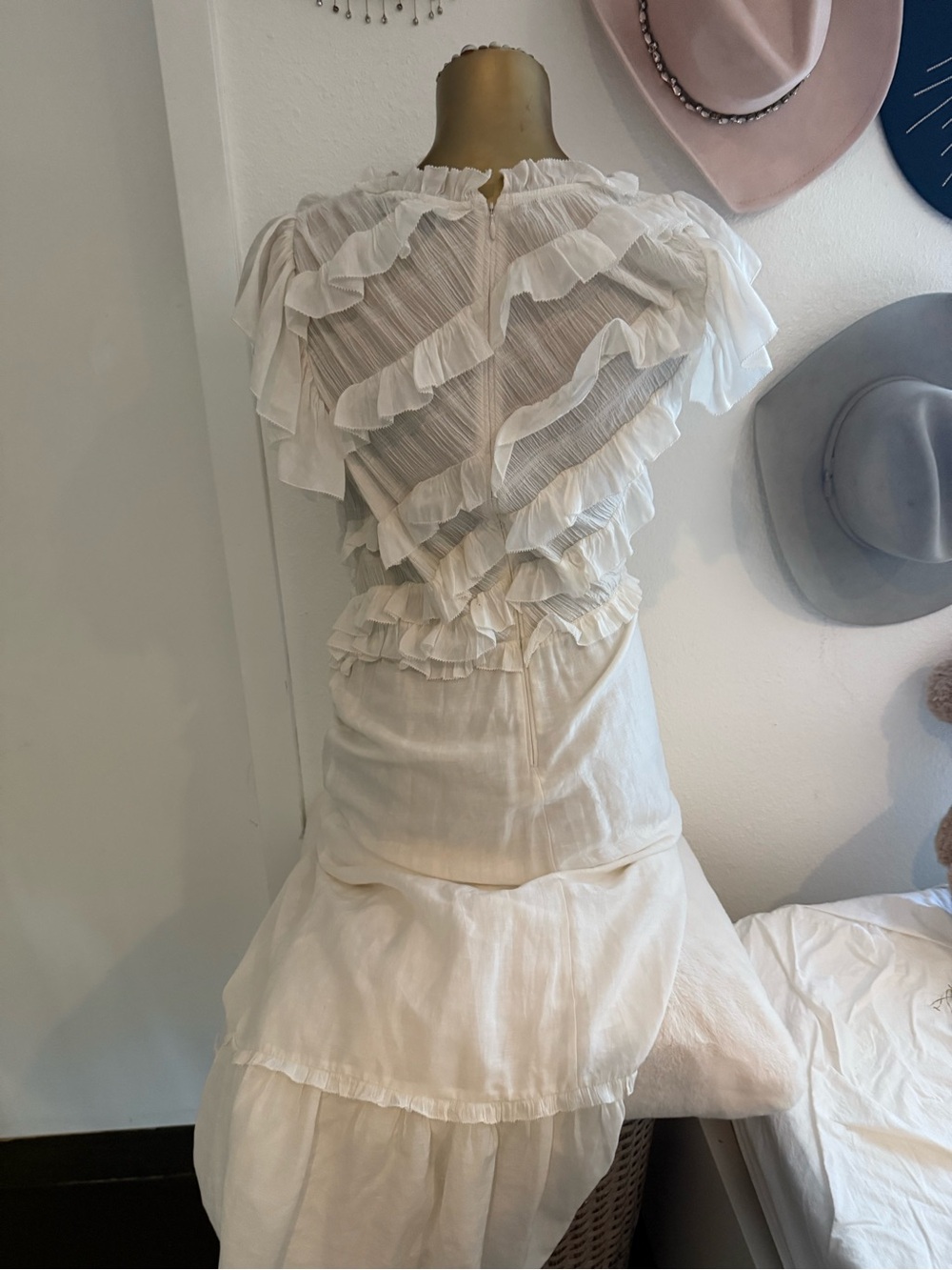 Sea New York Cream and Black Ruffled Dress Label Detail - Picture 3 of 4